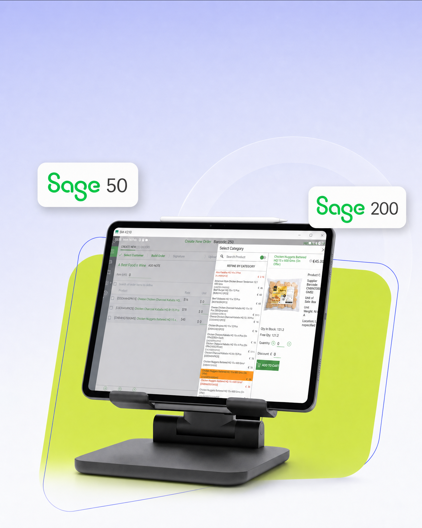 Homepage mobile hero tablet Sage 50 Sage 200 portrait taps