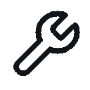 Industrial trade wrench sector glyph